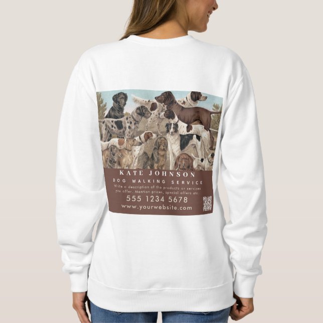 Dog Walker Pet Sitting Animal Care Beruflich Sweatshirt (Rückseite)