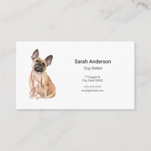 Dog Walker Pet Sitting Business Card Visitenkarte (Vorderseite)