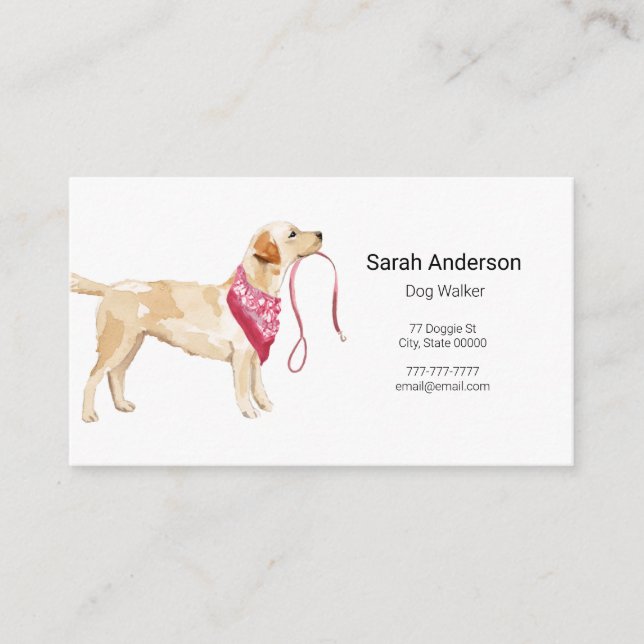 Dog Walker Pet Sitting Business Card Visitenkarte (Vorderseite)