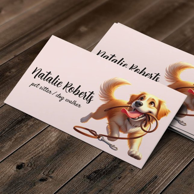 Dog Walker Pet Sitzen Boutique Pet Rosa Visitenkarte (Von Creator hochgeladen)