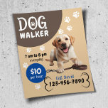 Dog Walker Pet Sitzen glücklicher Labrador Retriev Flyer<br><div class="desc">Hunde Walker Haustier Sitting Happy Labrador Retriever Hund Flyer.</div>