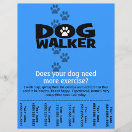 Dog Walker Promotion tear Sheet Flyer Template_B