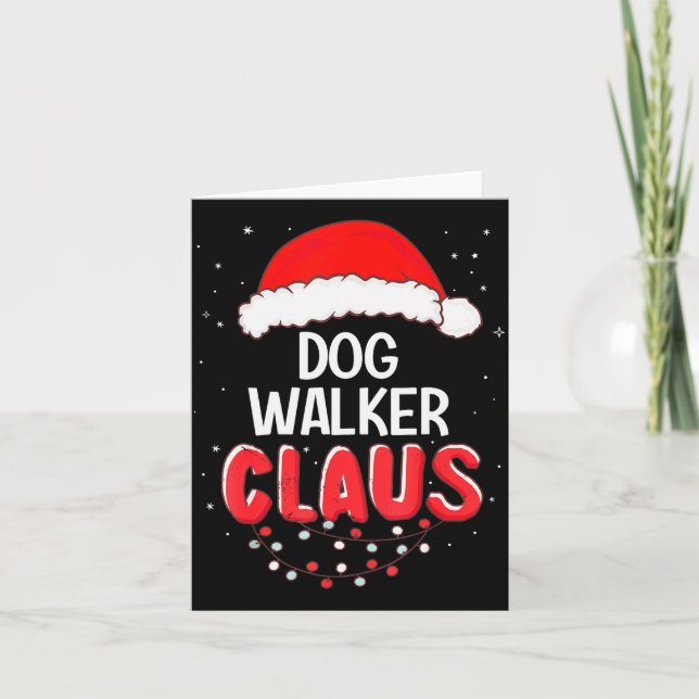 Dog Walker Santa Claus Christmas Matching Costume  Karte (Vorderseite)