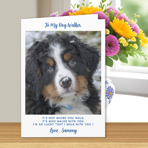 Dog Walker Vielen Dank - Blue Pet Foto Niedlicher  Dankeskarte
