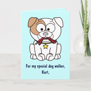 Dog Walker Vielen Dank Kartenname Anpassbar Dankeskarte