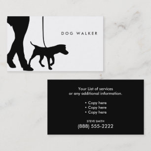 Dog Walker Visitenkarte B/W 3,5" x 2,0", Packung 1