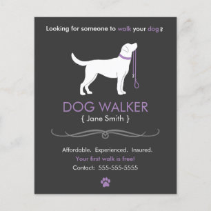 Dog Walker Walking Business Flyer Vorlage klein