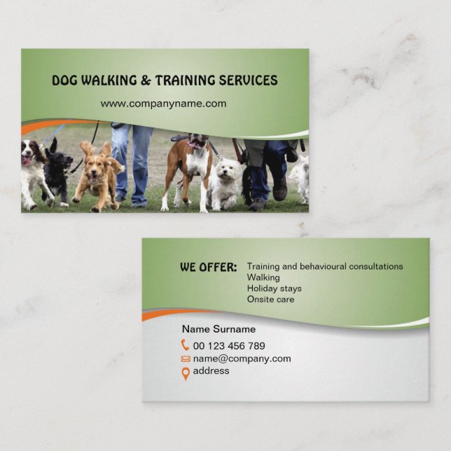 Dog walking and training services visitenkarte (Vorne/Hinten)