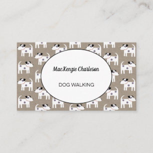 Dog Walking Jack Russell Terrier Brown Paper Visitenkarte