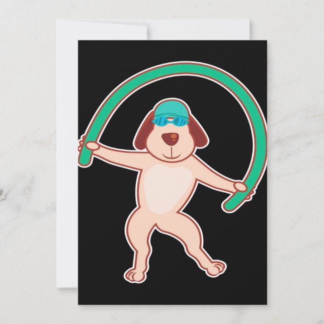 Dog Water Aerobic | Funny Gift Feiertagskarte (Vorderseite)