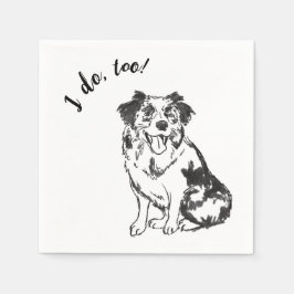 Dog Wedding Cocktail Napkins Serviette