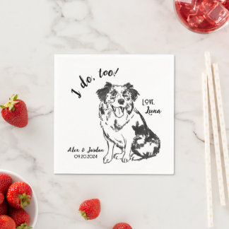 Dog Wedding Cocktail Napkins Serviette