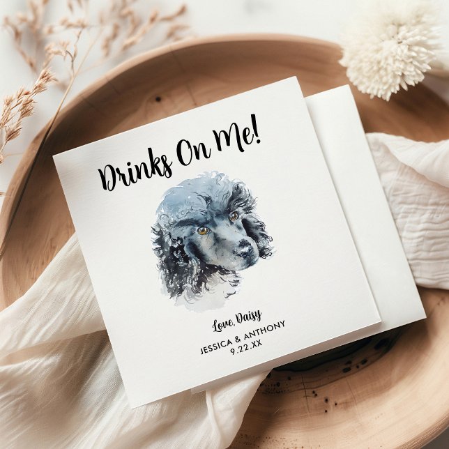 Dog Wedding Cocktail Napkins Serviette (Von Creator hochgeladen)