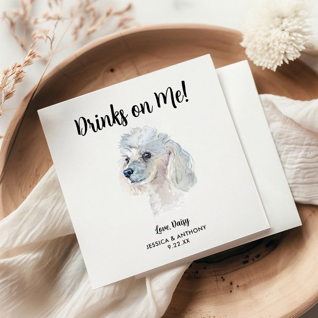 Dog Wedding Cocktail Napkins Serviette (Von Creator hochgeladen)