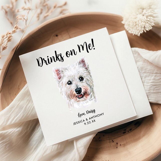 Dog Wedding Cocktail Napkins Serviette (Von Creator hochgeladen)