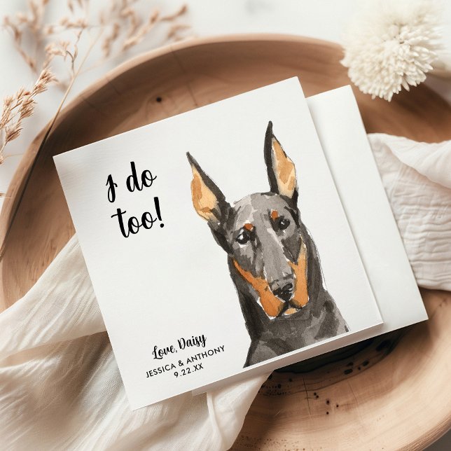 Dog Wedding Cocktail Napkins Serviette (Von Creator hochgeladen)