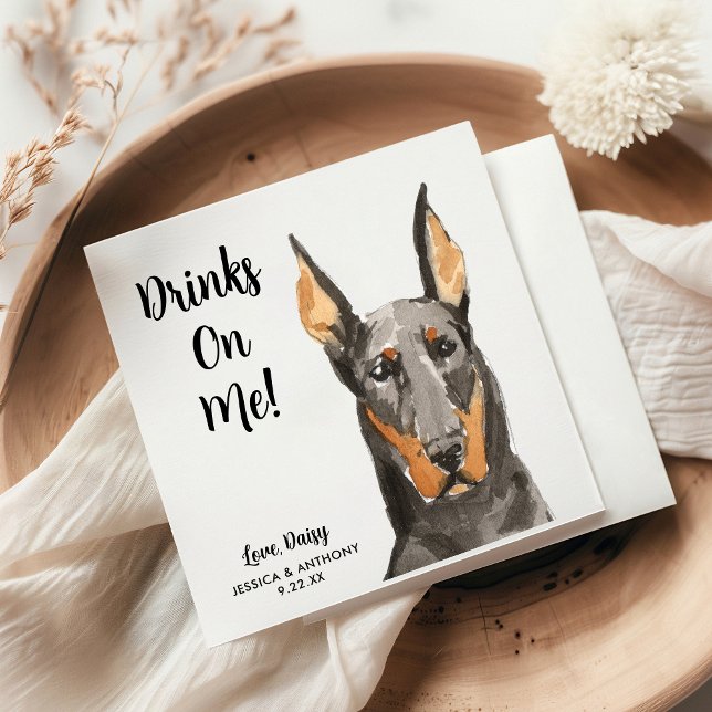 Dog Wedding Cocktail Napkins Serviette (Von Creator hochgeladen)