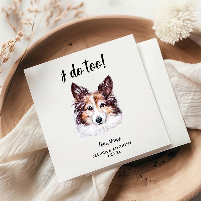 Dog Wedding Cocktail Napkins Serviette (Von Creator hochgeladen)