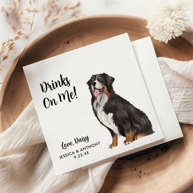 Dog Wedding Cocktail Napkins Serviette (Von Creator hochgeladen)