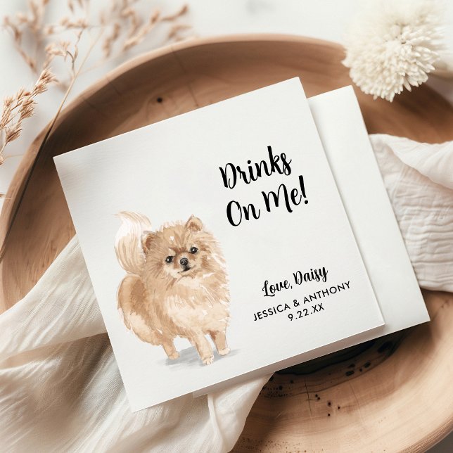 Dog Wedding Cocktail Napkins Serviette (Von Creator hochgeladen)
