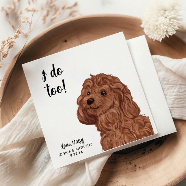 Dog Wedding Cocktail Napkins Serviette (Von Creator hochgeladen)