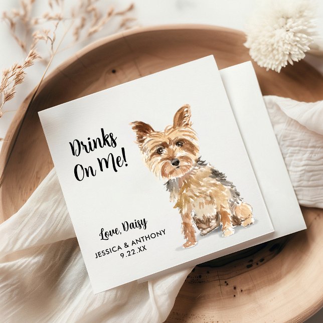 Dog Wedding Cocktail Napkins Serviette (Von Creator hochgeladen)