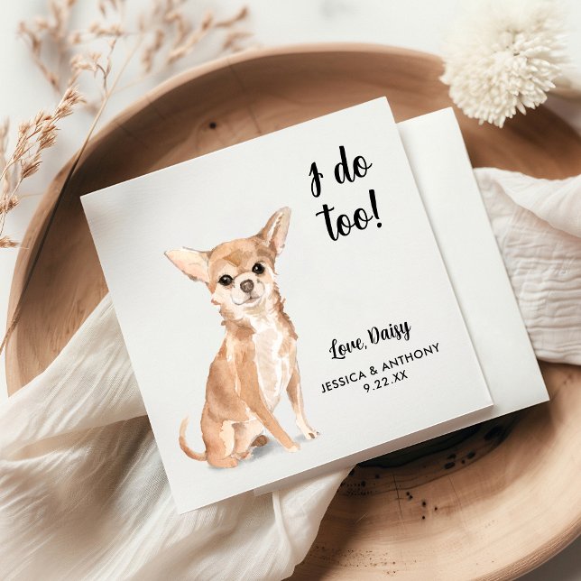 Dog Wedding Cocktail Napkins Serviette (Von Creator hochgeladen)