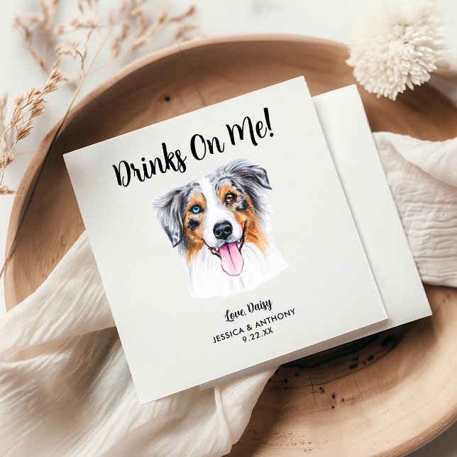 Dog Wedding Cocktail Napkins Serviette (Von Creator hochgeladen)