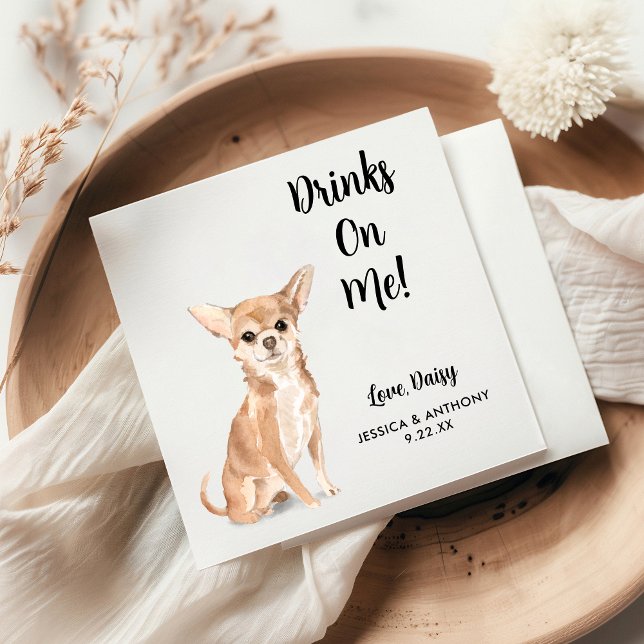 Dog Wedding Cocktail Napkins Serviette (Von Creator hochgeladen)