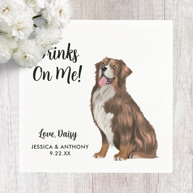 Dog Wedding Cocktail Napkins Serviette (Von Creator hochgeladen)