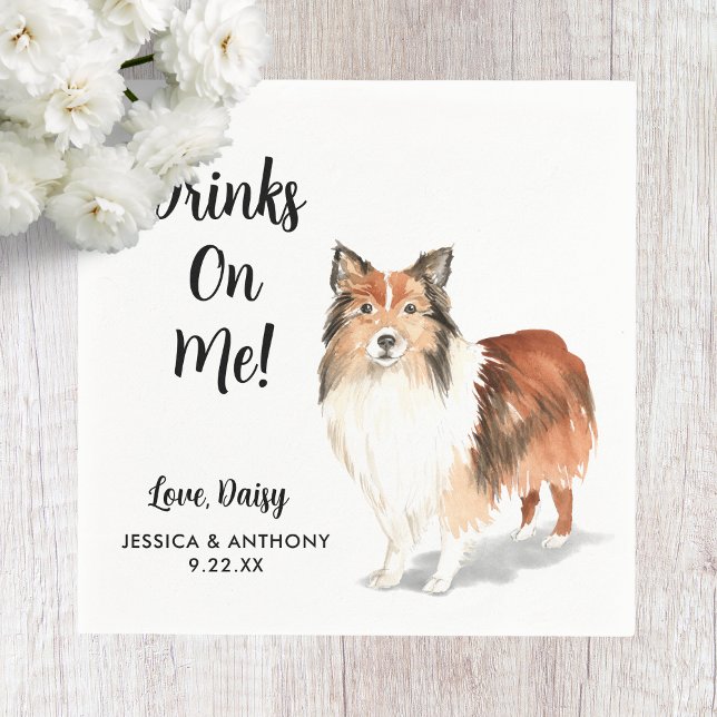 Dog Wedding Cocktail Napkins Serviette (Von Creator hochgeladen)