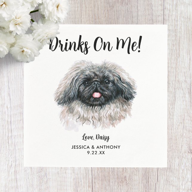 Dog Wedding Cocktail Napkins Serviette (Von Creator hochgeladen)