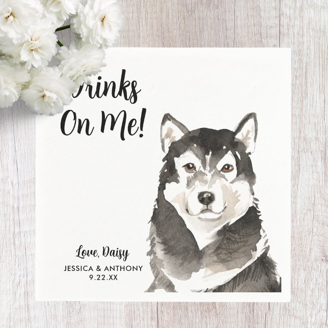 Dog Wedding Cocktail Napkins Serviette (Von Creator hochgeladen)