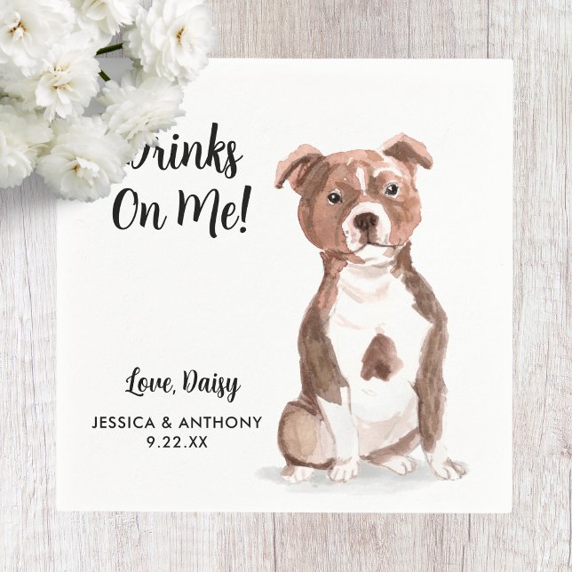 Dog Wedding Cocktail Napkins Serviette (Von Creator hochgeladen)