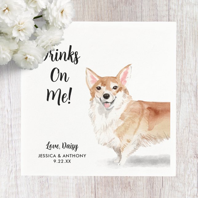 Dog Wedding Cocktail Napkins Serviette (Von Creator hochgeladen)