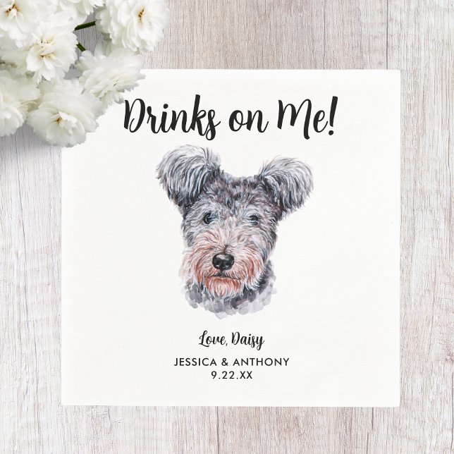 Dog Wedding Cocktail Napkins Serviette (Von Creator hochgeladen)