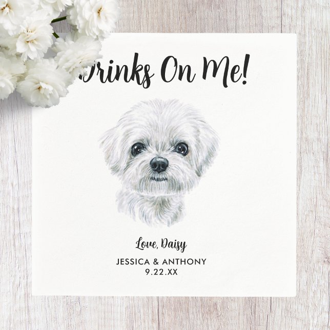 Dog Wedding Cocktail Napkins Serviette (Von Creator hochgeladen)