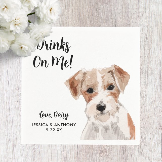 Dog Wedding Cocktail Napkins Serviette (Von Creator hochgeladen)