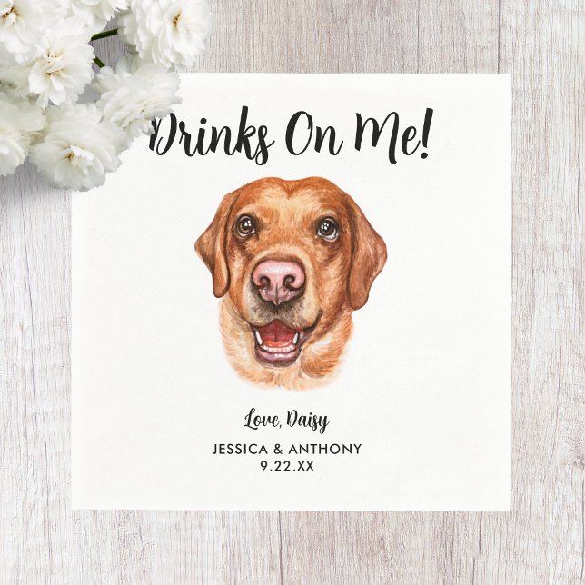 Dog Wedding Cocktail Napkins Serviette (Von Creator hochgeladen)