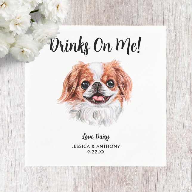 Dog Wedding Cocktail Napkins Serviette (Von Creator hochgeladen)
