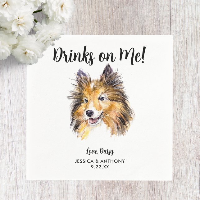 Dog Wedding Cocktail Napkins Serviette (Von Creator hochgeladen)