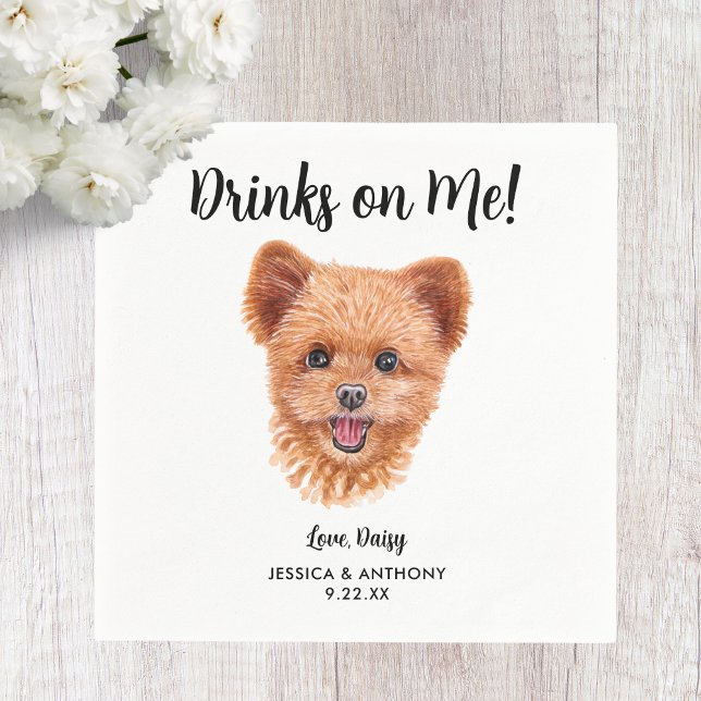 Dog Wedding Cocktail Napkins Serviette (Von Creator hochgeladen)