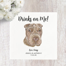 Dog Wedding Cocktail Napkins Serviette
