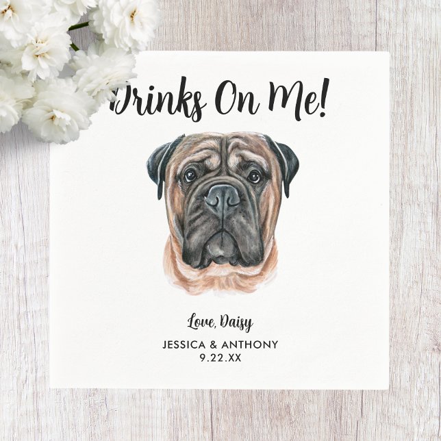 Dog Wedding Cocktail Napkins Serviette (Von Creator hochgeladen)
