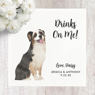 Dog Wedding Cocktail Napkins Serviette