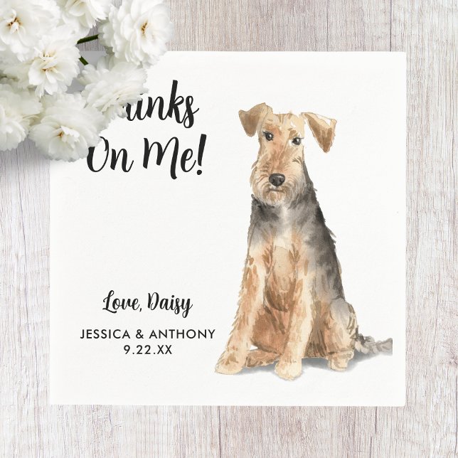 Dog Wedding Cocktail Napkins Serviette (Von Creator hochgeladen)
