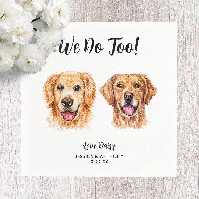 Dog Wedding Cocktail Napkins Serviette (Von Creator hochgeladen)
