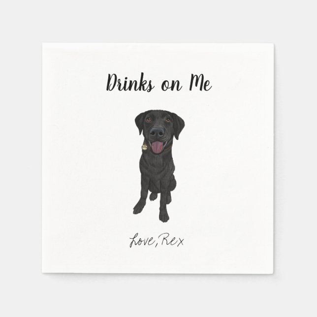 Dog Wedding Cocktail Napkins Serviette (Vorderseite)