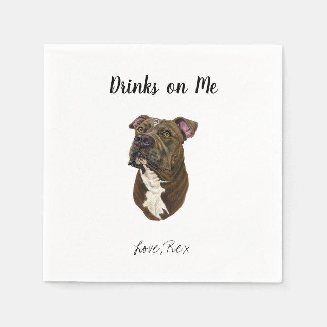 Dog Wedding Cocktail Napkins Serviette (Vorderseite)