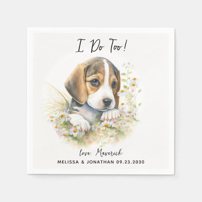 Dog Wedding Cocktail Serviette (Vorderseite)